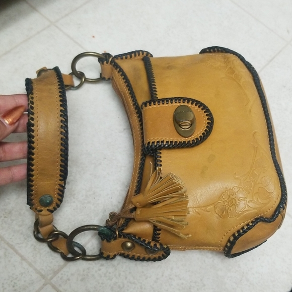 VINTAGE Tooled Leather Mini Bag - Picture 6 of 8